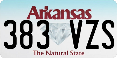 AR license plate 383VZS