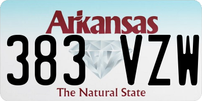 AR license plate 383VZW