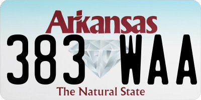 AR license plate 383WAA