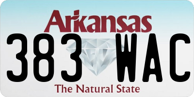 AR license plate 383WAC