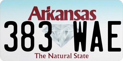 AR license plate 383WAE