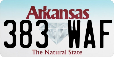 AR license plate 383WAF