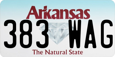 AR license plate 383WAG
