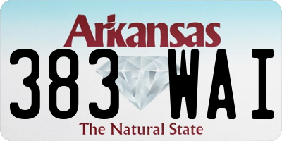 AR license plate 383WAI