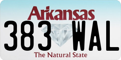 AR license plate 383WAL