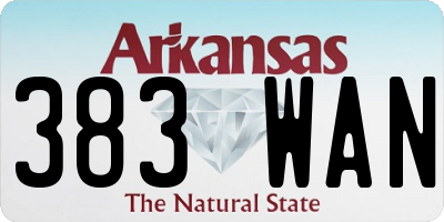 AR license plate 383WAN
