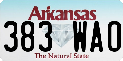 AR license plate 383WAO