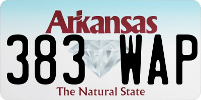 AR license plate 383WAP