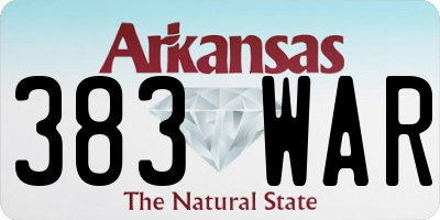 AR license plate 383WAR
