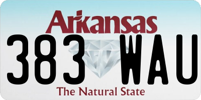 AR license plate 383WAU