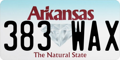 AR license plate 383WAX