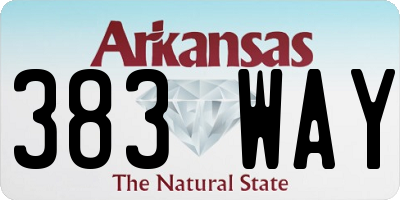AR license plate 383WAY
