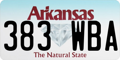 AR license plate 383WBA