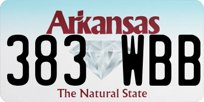 AR license plate 383WBB