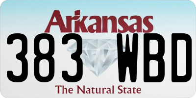 AR license plate 383WBD