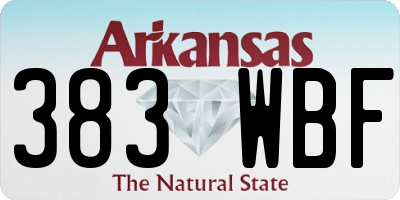 AR license plate 383WBF