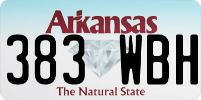 AR license plate 383WBH