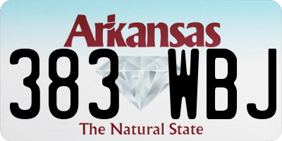 AR license plate 383WBJ