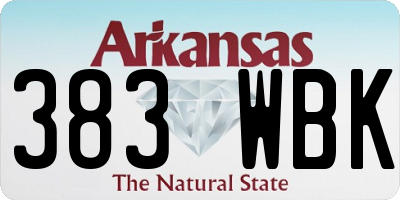 AR license plate 383WBK