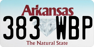 AR license plate 383WBP