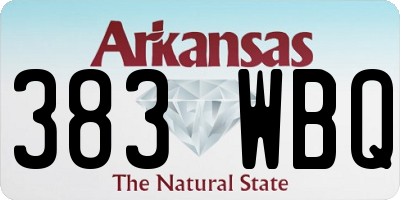AR license plate 383WBQ