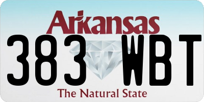 AR license plate 383WBT