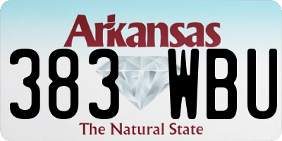 AR license plate 383WBU