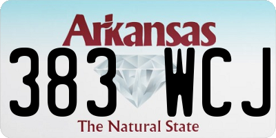 AR license plate 383WCJ