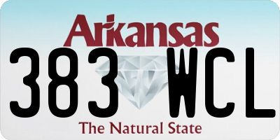 AR license plate 383WCL
