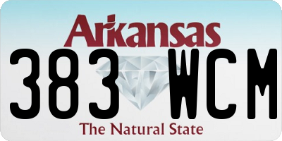 AR license plate 383WCM