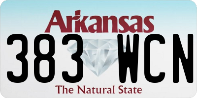 AR license plate 383WCN