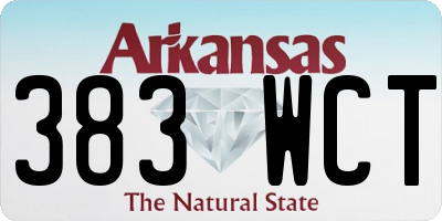AR license plate 383WCT
