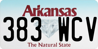 AR license plate 383WCV