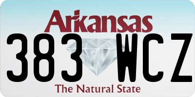 AR license plate 383WCZ
