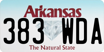 AR license plate 383WDA