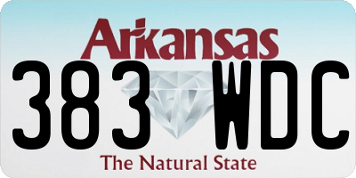 AR license plate 383WDC