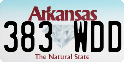 AR license plate 383WDD