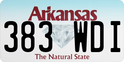 AR license plate 383WDI
