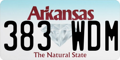 AR license plate 383WDM
