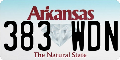 AR license plate 383WDN