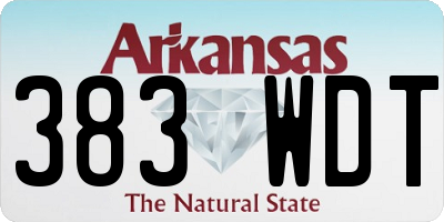 AR license plate 383WDT