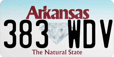 AR license plate 383WDV