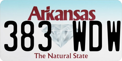 AR license plate 383WDW