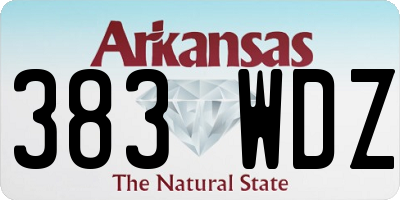 AR license plate 383WDZ