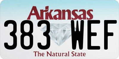 AR license plate 383WEF