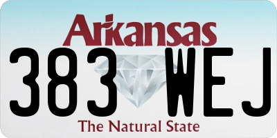 AR license plate 383WEJ