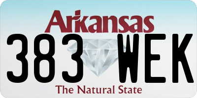 AR license plate 383WEK