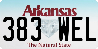 AR license plate 383WEL