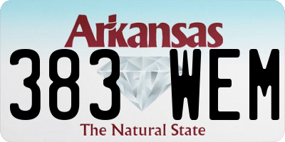 AR license plate 383WEM