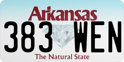 AR license plate 383WEN